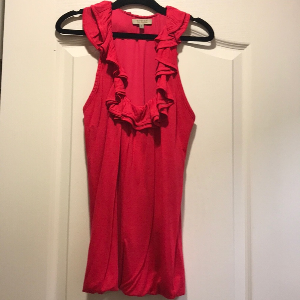 Bordeaux hot pink ruffle tank